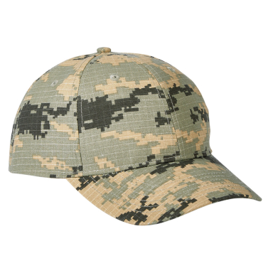 Big Accessories BX024 Structured Camo Cap in Ripstop dark grey/ green camo
