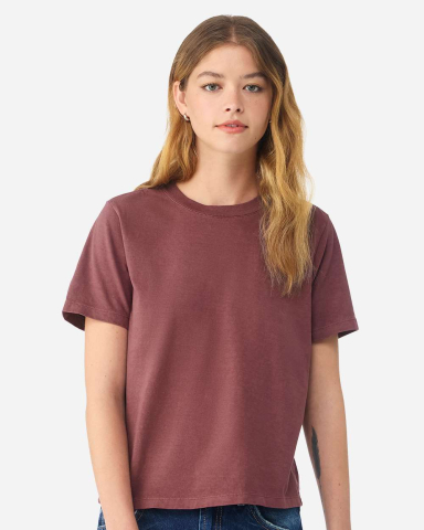 Bella + Canvas 6110GD Women's Garment-Dyed Tee in Washed maroon