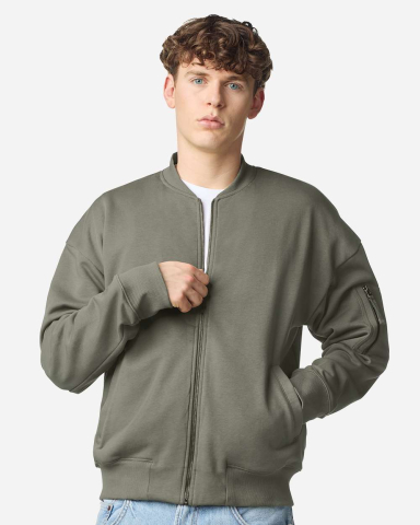 American Apparel FTJ77 Unisex French Terry Bomber in Lieutenant