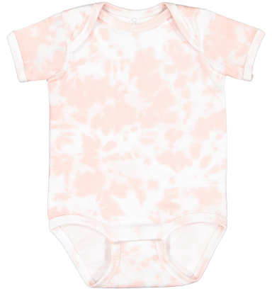 Rabbit Skins 4424EX Infant Fine Jersey Bodysuit - in Rose tie dye