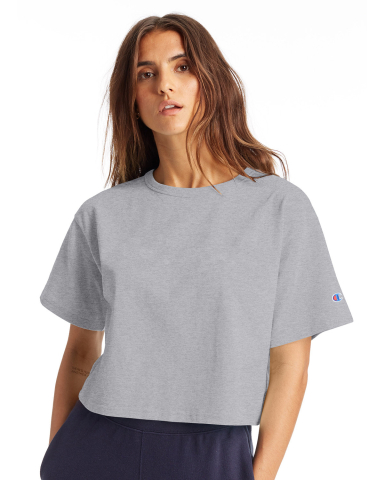 Champion Clothing T453W Women's Heritage Jersey Cr in Oxford grey