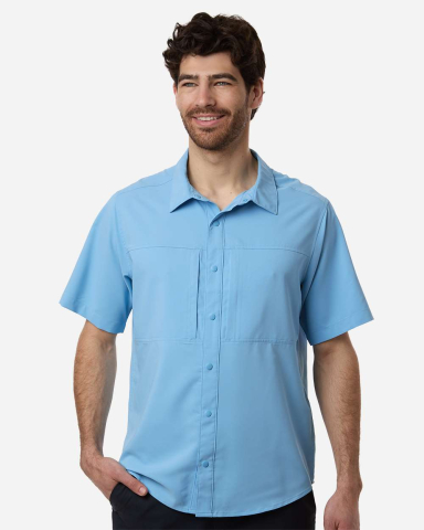 Core 365 CE520 Men's UltraUVP Shoreline Short Slee in Columbia blue