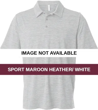 Team 365 TT125 Men's Relay Heathered Stripe Polo Sport Maroon Heather/ White