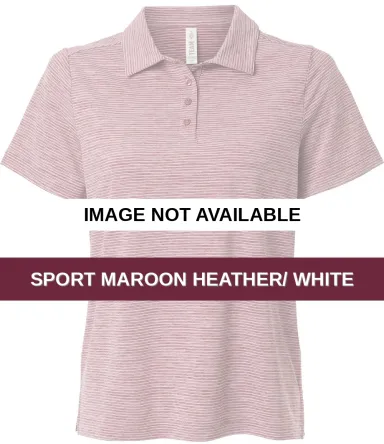 Team 365 TT125W Women's Relay Heathered Stripe Pol Sport Maroon Heather/ White