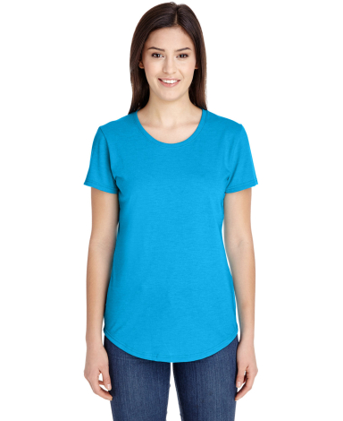 Gildan 6750L Women's Softstyle® Triblend T-Shirt in Heather caribbean blue