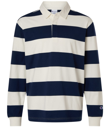 Champion Clothing CHR001 Unisex Rugby Polo in Athletic Navy/ Cream