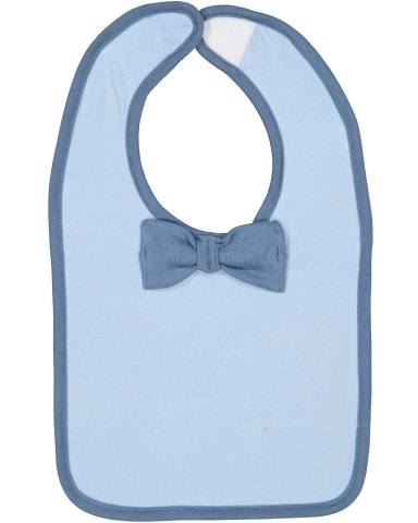 Rabbit Skins 1002 Infant Baby Rib Bow Tie Bib in Light blue/ indigo