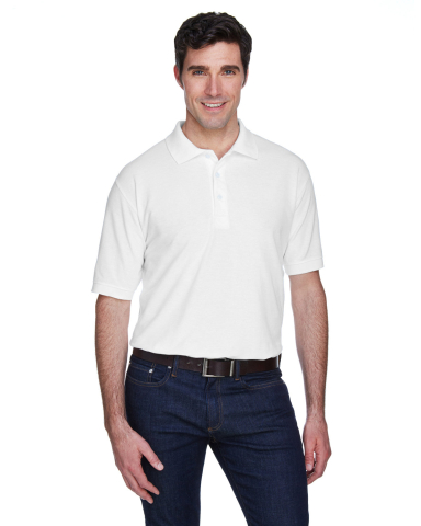8540 UltraClub® Men's Whisper Pique Blend Polo in White
