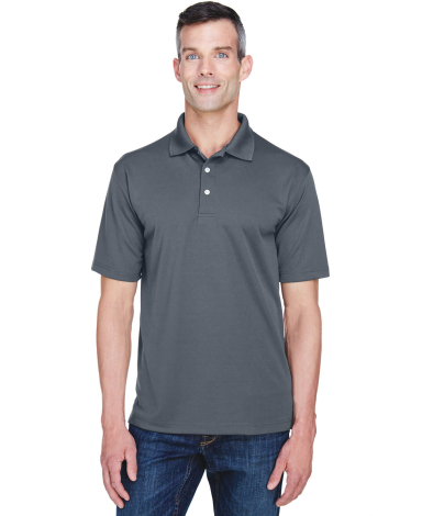 8445 UltraClub® Men's Cool & Dry Stain-Release Pe in Charcoal
