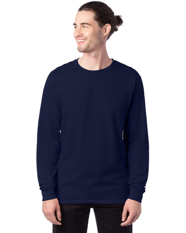 5286 Hanes® Heavyweight Long Sleeve T-shirt in Navy