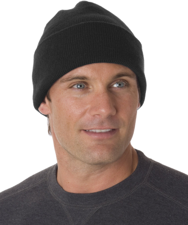 3825 Bayside Knit Cuff Beanie in Black