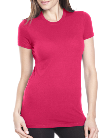 4990 Bayside Ladies' Fashion Jersey Tee in Bright pink