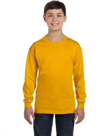 5400B Gildan Youth Heavy Cotton Long Sleeve T-Shir in Gold