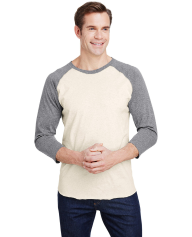 6930 LA T Adult Vintage Baseball T-Shirt in Natural heather/ granite heather
