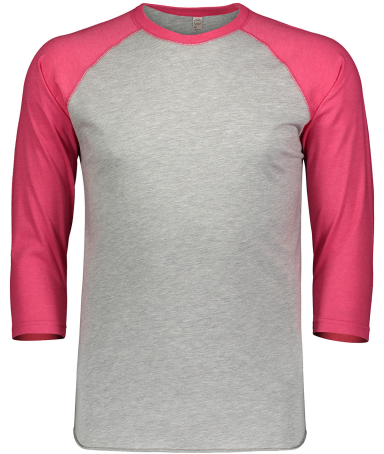 6930 LA T Adult Vintage Baseball T-Shirt in Vintage heather/ vintage hot pink