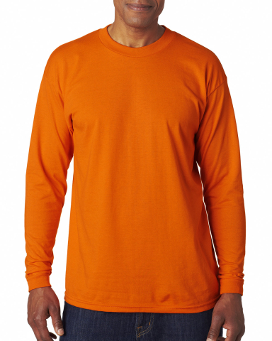B1715 Bayside Adult Long-Sleeve Blended Tee in Bright orange
