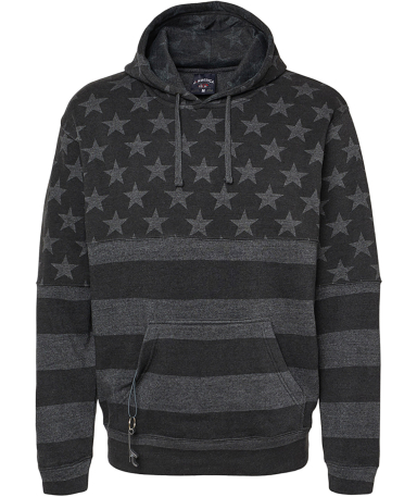 8815 J. America - Tailgate Hooded Sweatshirt in Black stars & stripes