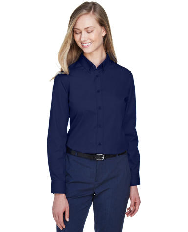 78193 Core 365 Ladies' Operate Long-Sleeve Twill S in Classic navy