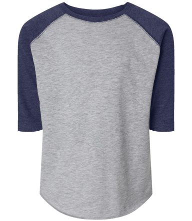 3330 Rabbit Skins Toddler Baseball Raglan in Vintage Heather/ Vintage True Navy
