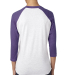 Next Level 6051 Unisex Tri-Blend 3/4 Sleeve Raglan in Purple rush sleeves/ heather white body