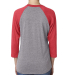 Next Level 6051 Unisex Tri-Blend 3/4 Sleeve Raglan in Vintage red sleeves/ premium heather body