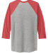 Next Level 6051 Unisex Tri-Blend 3/4 Sleeve Raglan in Vintage red sleeves/ premium heather body