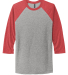 Next Level 6051 Unisex Tri-Blend 3/4 Sleeve Raglan in Vintage red sleeves/ premium heather body
