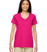 5V00L Gildan Heavy Cotton™ Ladies' V-Neck T-Shir in Heliconia