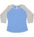 L3530 LAT - Ladies' Fine Jersey Three-Quarter Slee in Carolina blue/vintage heather