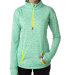 8617 J. America Women's Cosmic Fleece Quarter Zip  in Emerald/ neon yellow