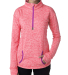8617 J. America Women's Cosmic Fleece Quarter Zip  in Fire coral/ magenta