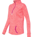 8617 J. America Women's Cosmic Fleece Quarter Zip  in Fire coral/ magenta
