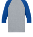5700 Gildan Heavy Cotton Three-Quarter Raglan T-Sh in Sport grey/royal