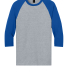 5700 Gildan Heavy Cotton Three-Quarter Raglan T-Sh in Sport grey/royal