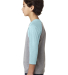 Next Level 3352 Youth CVC Baseball Raglan in Ice blue sleeves/ dark heather grey body