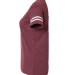 LAT 3537 Women's V-Neck Football Tee in Vintage burgundy/blended white