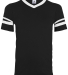 Augusta Sportswear 361 Youth V-Neck Football Tee in Black/ white
