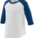 Augusta Sportswear 422 Toddler Baseball Tee in White/ navy