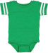 Rabbit Skins 4437 Infant Football Onesie in Vintage green/blended white