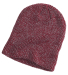 BA524 Big Accessories Ribbed Marled Beanie in Maroon/ grey