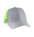 BA540 Big Accessories Sport Trucker Cap in Light grey/ neon green