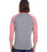 302G Threadfast Apparel Unisex Triblend Baseball R in Grey/ red triblend