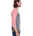 302G Threadfast Apparel Unisex Triblend Baseball R in Grey/ red triblend