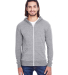 302Z Threadfast Apparel Unisex Triblend Full-Zip L in Grey triblend