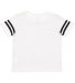 3037 Rabbit Skins Toddler Fine Jersey Football Tee in White Solid/ Black