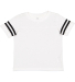 3037 Rabbit Skins Toddler Fine Jersey Football Tee in White Solid/ Black