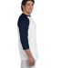 T137 Champion Logo Raglan Baseball Tee in White/ navy