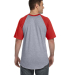 423 Augusta Sportswear Adult Short-Sleeve Baseball in Athletic heather/ red