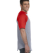 423 Augusta Sportswear Adult Short-Sleeve Baseball in Athletic heather/ red