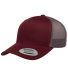 6606 Yupoong Retro Trucker Cap in Maroon/ grey